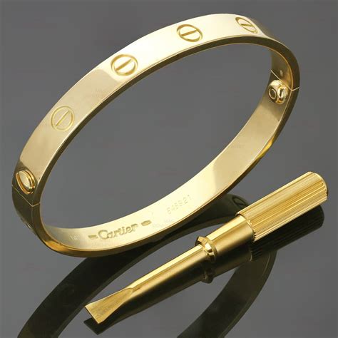 are cartier love bracelets solid gold|cartier love bracelet screwdriver gold.